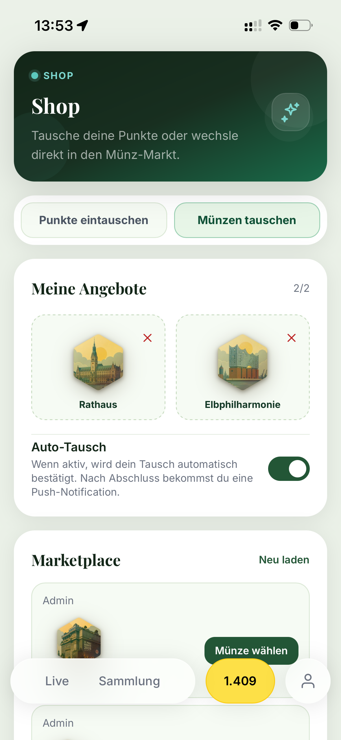 Collection screen in the Un|discovered app